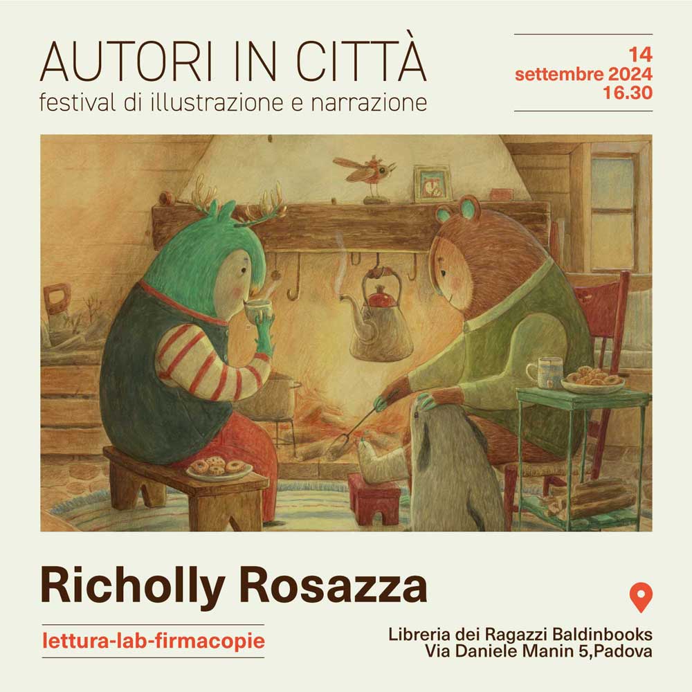 letture laboratorio e firmacopie con Richolly Rosazza per il festival di illustrazione autori in città